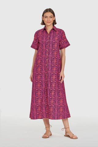 Gibbons Dress - Mulberry Stripes