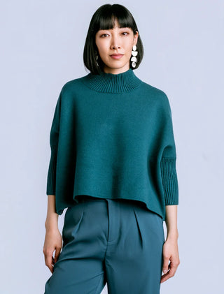 Aja Sweater Top - Pagoda Teal