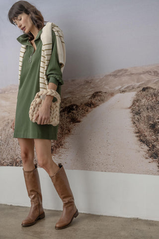 Half Zip Dress - Elm