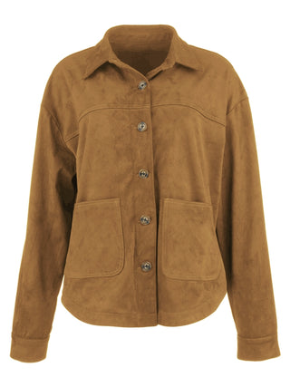 Ellie - Faux Suede Jacket W/ Patch Pockets