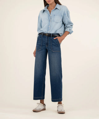 Charlotte High Rise Wide Leg Pork Chop Wide Hem - Reflective