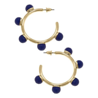 Alison Resin Beaded Hoop Earrings