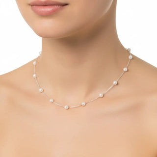 Freshwater Culture Pearl Choker Necklace 925 Sterling Silver