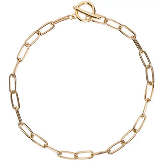 Paperclip Link Chain Necklace 14k Gold Plated