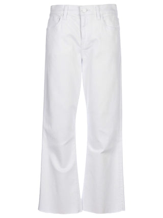 Kelsey High Rise Ankle Flare with Raw Hem - Optic White