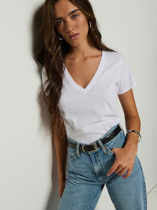 Blair Slim V-Neck - White
