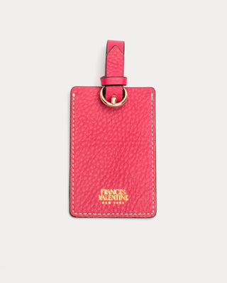 Luggage Tag Tumbled Leather - Pink