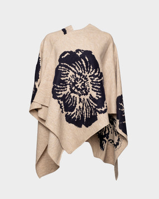 Ginny Wrap Carefree Chrysanthemum Camel/Navy
