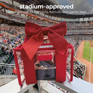 Clear Stadium Bag - Varsity Red Bow