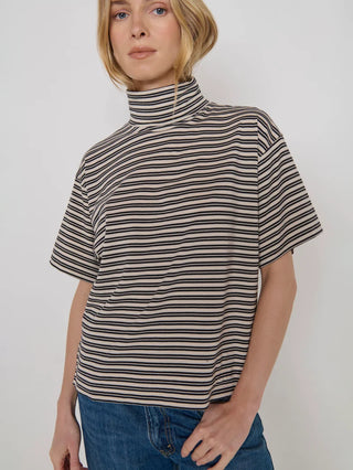 Fable Turtleneck Tee - Vintage Yarn Dye Stripe