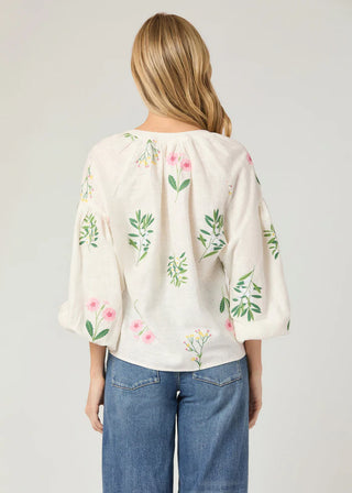 Fred Top - Ivory/Pink/Green