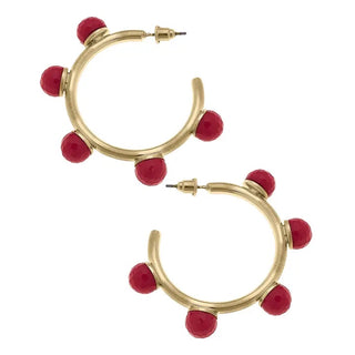 Alison Resin Beaded Hoop Earrings