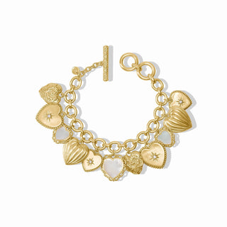 Heart Charm Bracelet Gold MOP