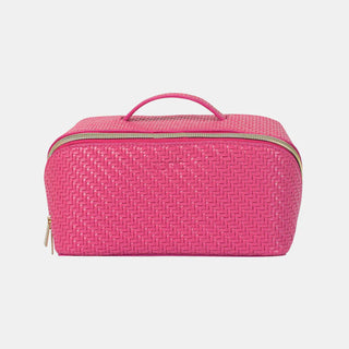 Herringbone Beauty Bag Medium - Raspberry