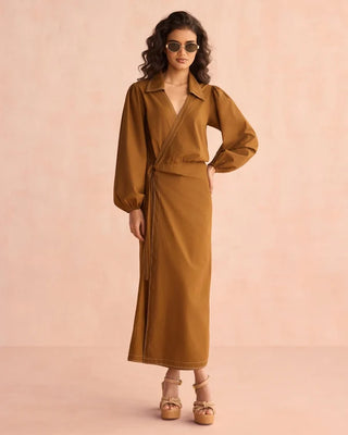 Avery Midi Dress - Cinnamon