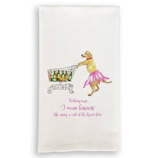 Dog Grocery Shopping Dishtowel