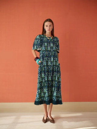 Georgia Dress - Peacock Navy