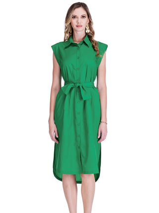 Round Hem Midi - Green