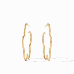 Gardenia Textured Hoop Gold Medium