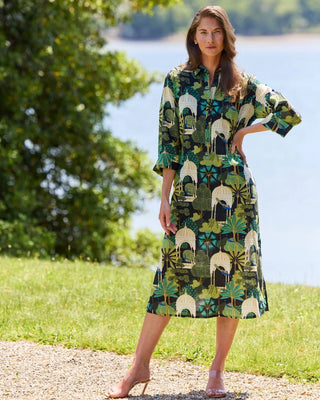 Kallan Dress - Peacock Garden Black