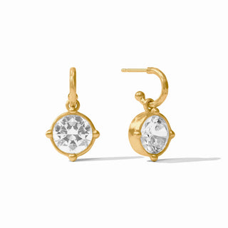 Honeybee Hoop & Charm Earring - Cubic Zirconia Gold