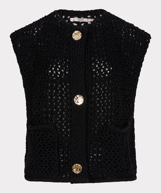 Cardigan Gilet Fancy Buttons - Black