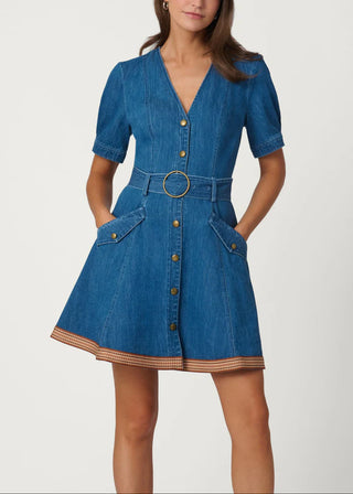 Payton Dress - Denim/Neutral Multi