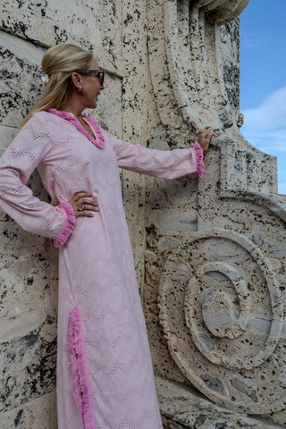 Eyelet Caftan - Blush