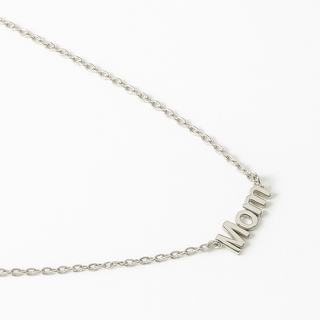 16" Sterling Silver Link Chain with Mom Pendant