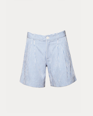 Benny Short Stripe Seersucker - Light Blue/White