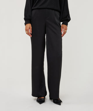 Trousers Wide Satin - Black
