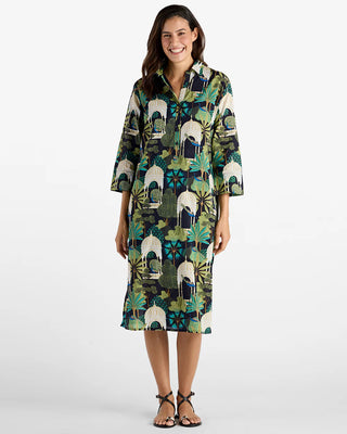 Kallan Dress - Peacock Garden Black