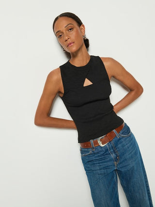 Ellie Keyhole Top - Jet Black
