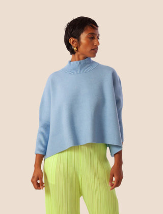 Aja Sweater Top - Light Blue