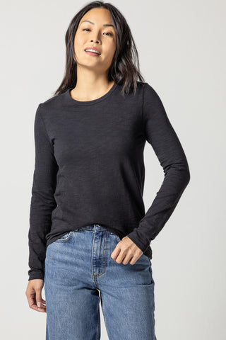 Long Sleeve Crewneck Tee - Black