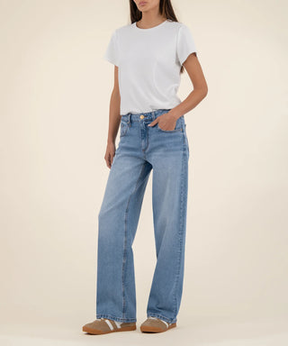 Selena Baggy Low Rise Straight Leg Clean Hem - Bravery