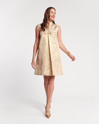 Tabitha Mini Dress Royal Palm Jacquard Gold