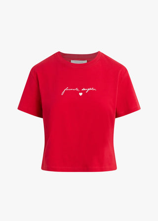 The Cropped Signature Tee - Rouge Red
