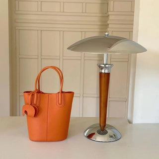 Small Tote Crossbody with Matching Bag Charm- Orange