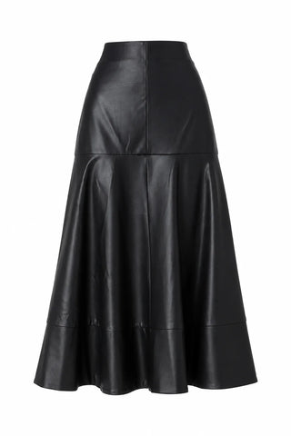 Olson Faux Leather Skirt - Black