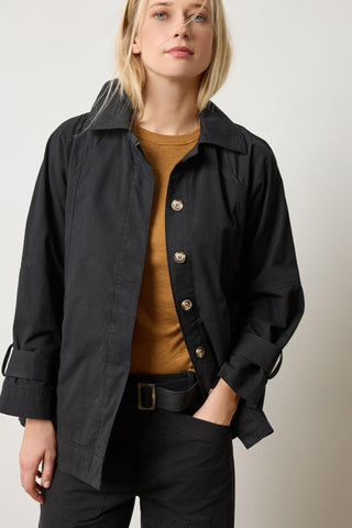 Collared Twill Jacket - Black