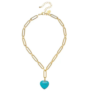 Monroe Heart Necklace - Turquoise