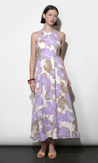 Ayla Braided Halter Strap Maxi Dress - Cream/Lilac  Monkee's of Peachtree  Battle