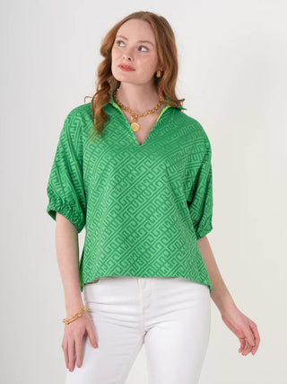 Poppy Top - Fairway Green Monogram