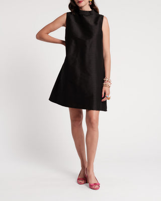 Diplomat Mini Dress Sleeveless Dupioni Black