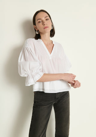 Scarlet Pintuck Blouse - White