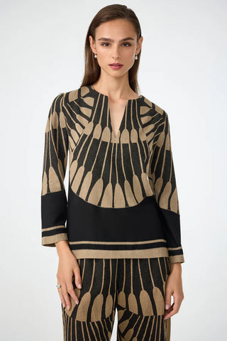 Amy Top - Black/Camel