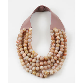 Natural Stone Beads Statement Necklace Natural