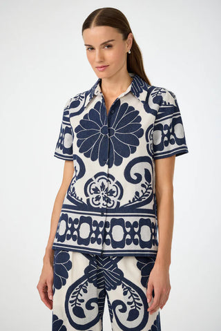 Abba Top - Sumi Blue/White Wash