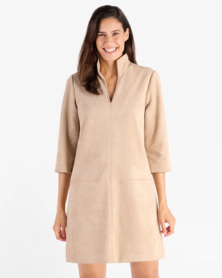Callie Faux Suede Dress - Camel
